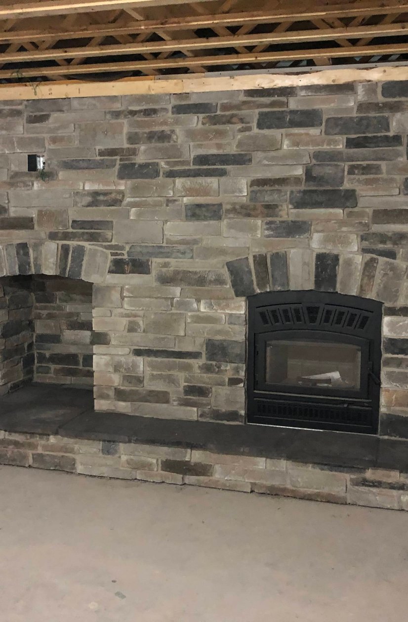 natural stone fireplace