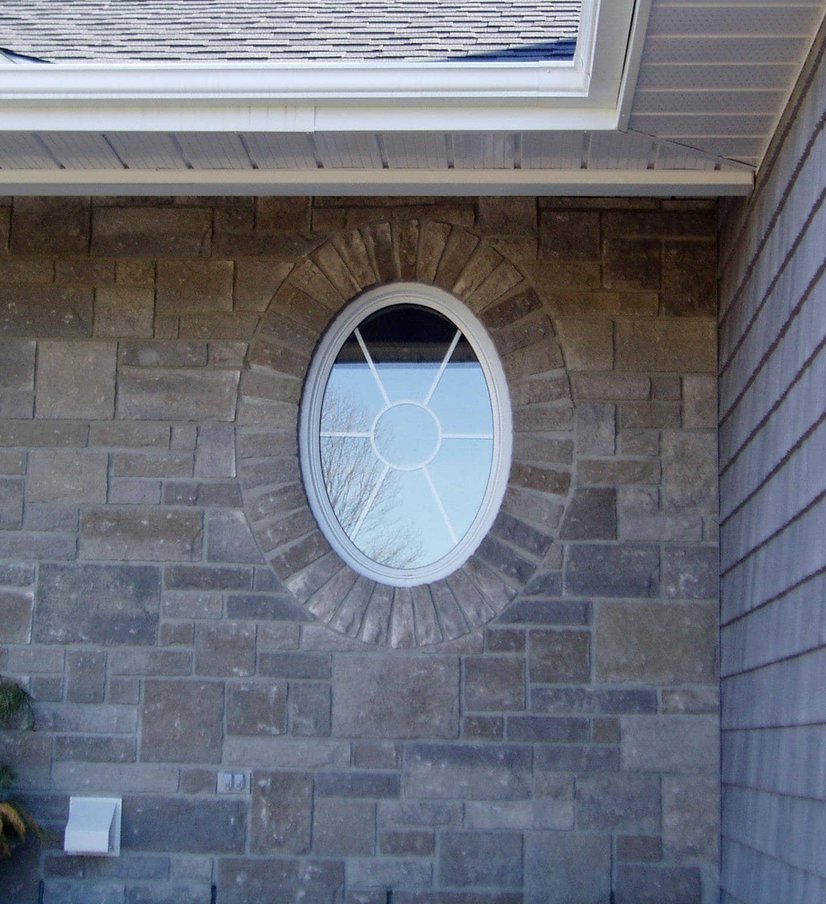 circular solider corse around an oval window